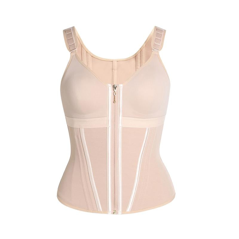 Sculpting Latex Corset Top | Bust-Enhancing & Hourglass Figure with Zip-Up Front