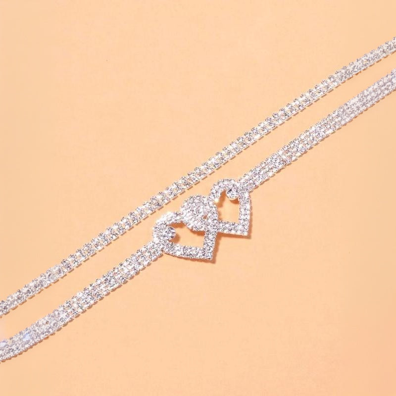 Trendy Rhinestone Decor Alloy Anklet for Beach Party Stylish Gift