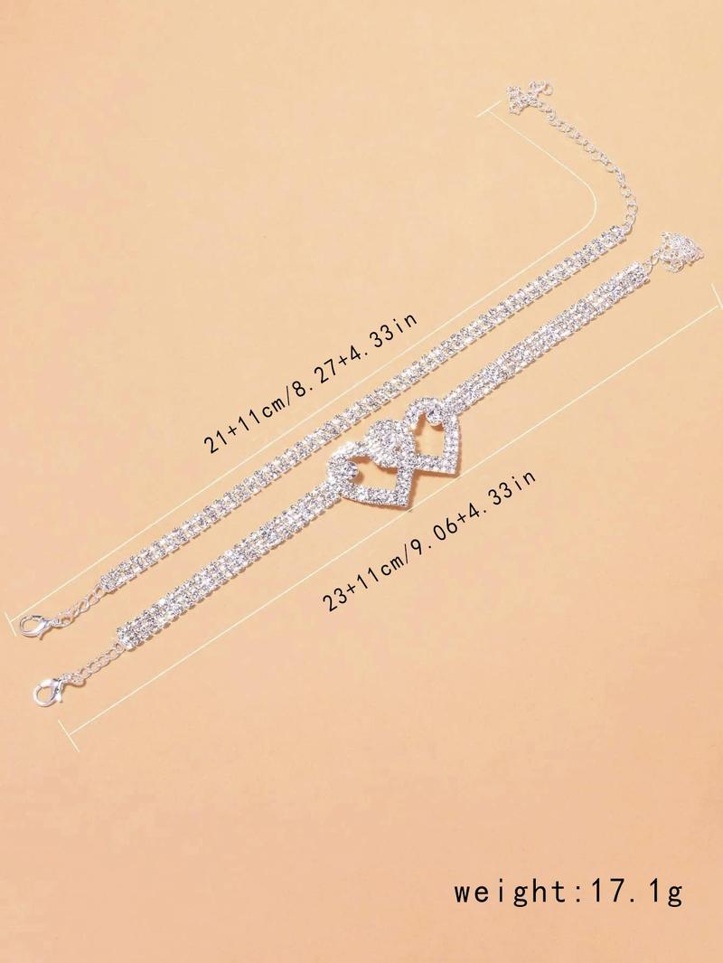 Trendy Rhinestone Decor Alloy Anklet for Beach Party Stylish Gift