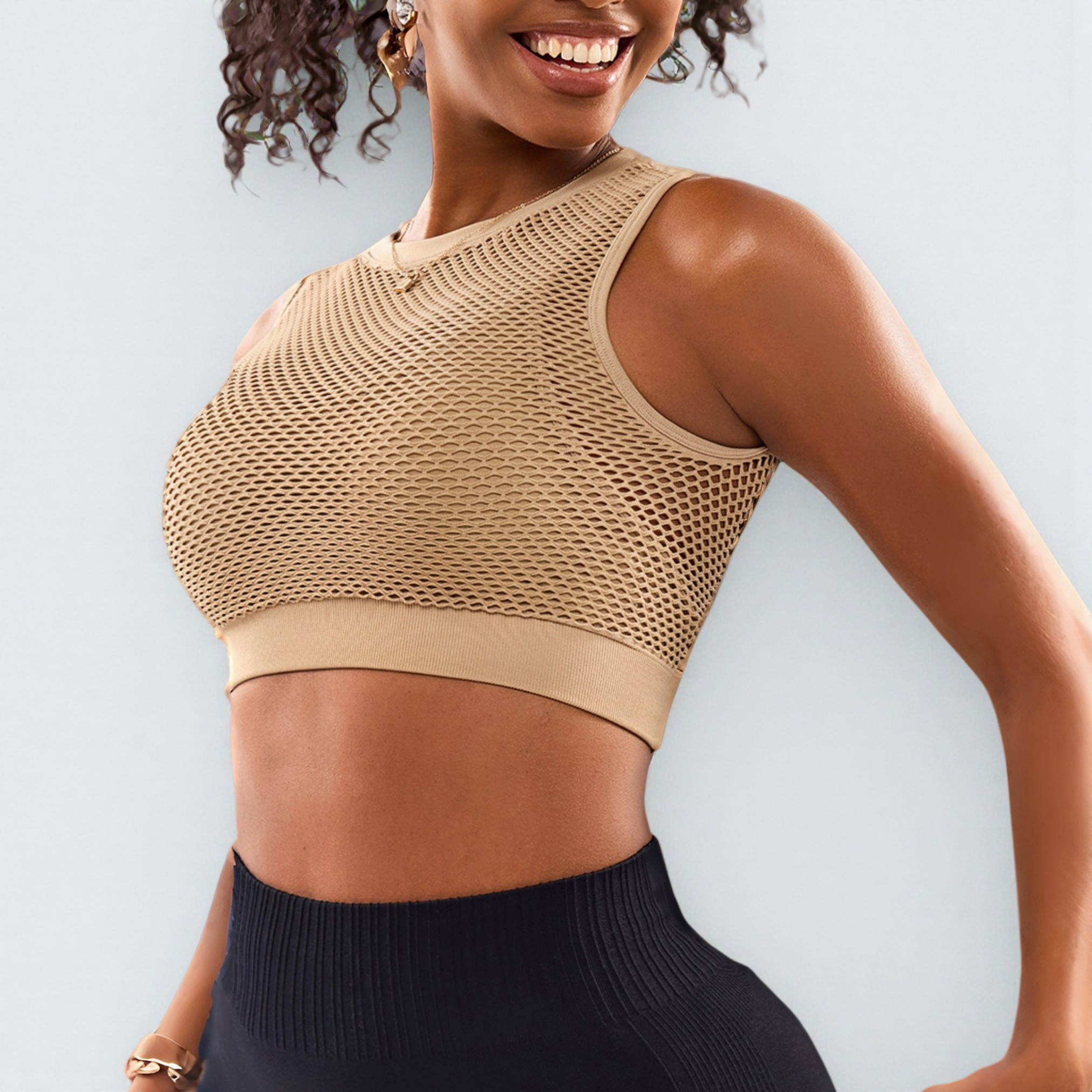 Mesh Breathable 2-in-1 Sports Yoga Tank Top for Women, Quick-Drying Yoga Bra, Running Fitness Workout Shirt