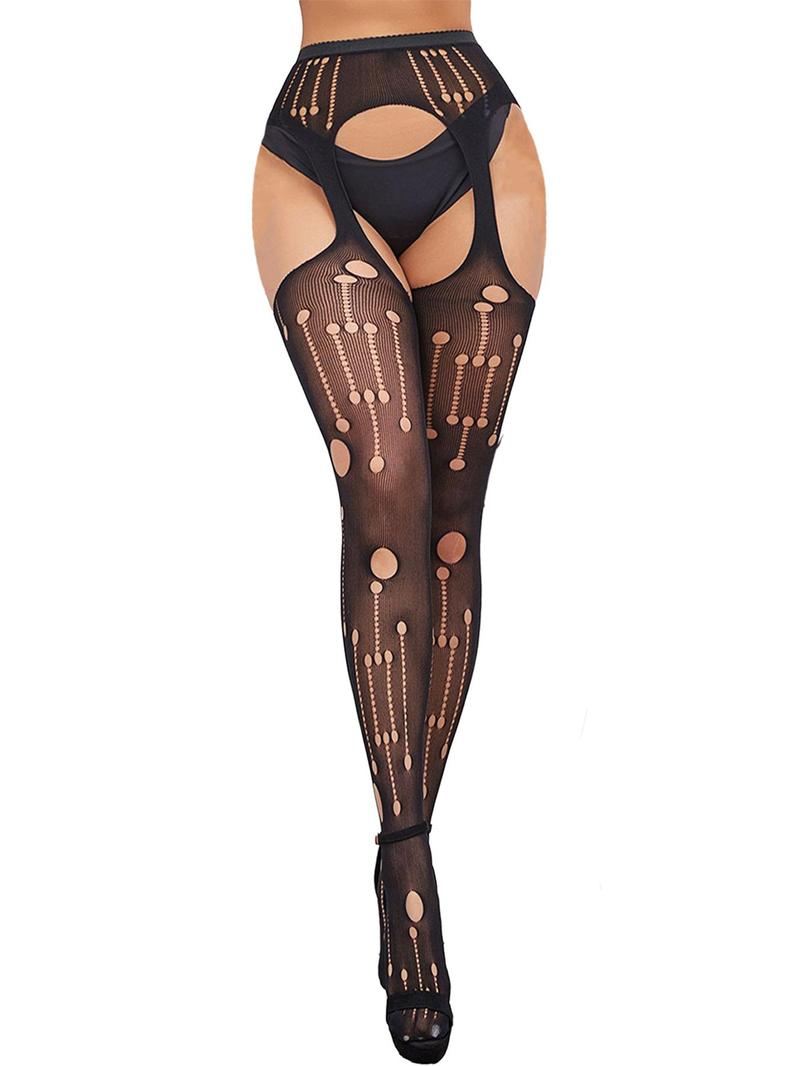 Floral Lace-Up Garter Stockings | Sheer Thigh-Highs to Add Mystique