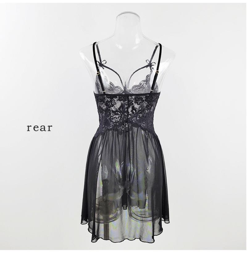 Unveil Your Glamour: Seductive Two-Piece Lace Sleepwear with Spaghetti Straps for Romantic Dates And Special Occasions