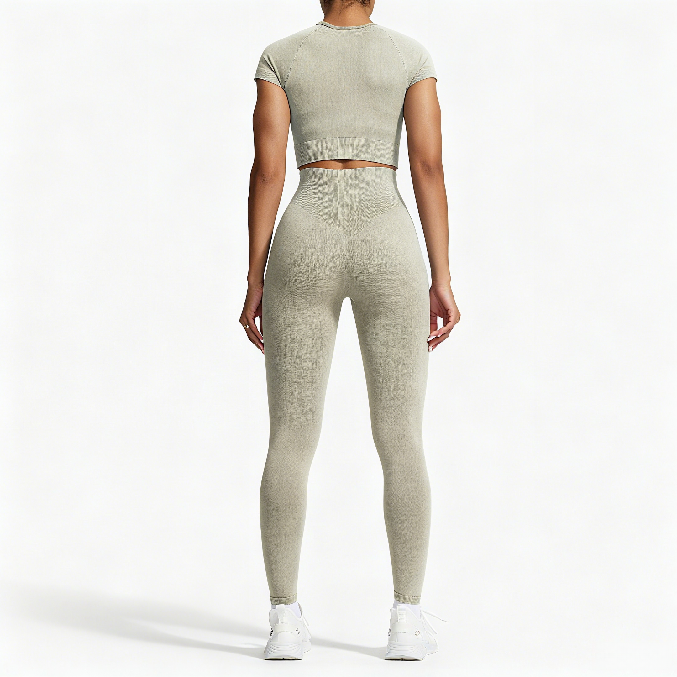 Short-sleeved Yoga Set with Joggers, Tight-Fitting Gym Clothing, Moisture Wicking Sportswear for Running, Fitness, Dance