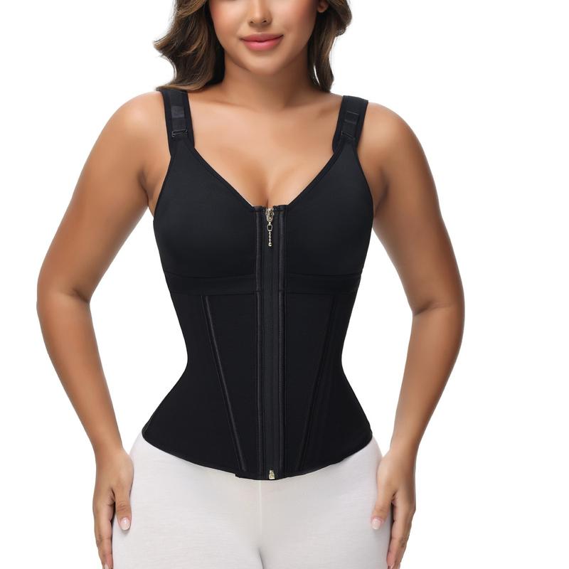 Sculpting Latex Corset Top | Bust-Enhancing & Hourglass Figure with Zip-Up Front