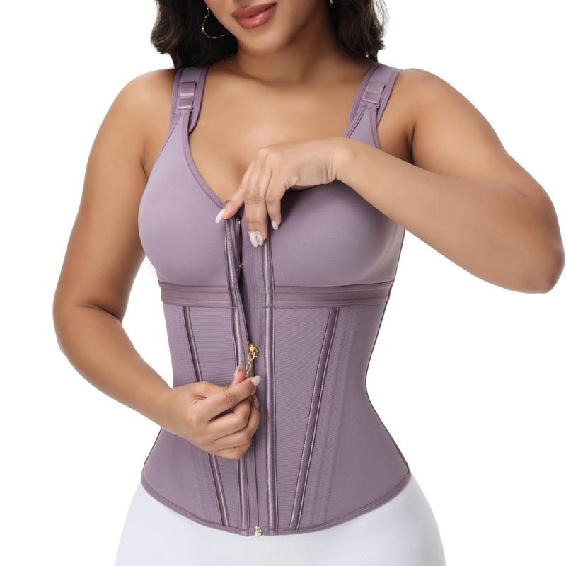 Sculpting Latex Corset Top | Bust-Enhancing & Hourglass Figure with Zip-Up Front