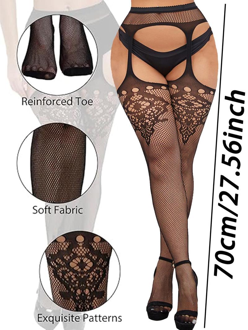 Floral Lace-Up Garter Stockings | Sheer Thigh-Highs to Add Mystique