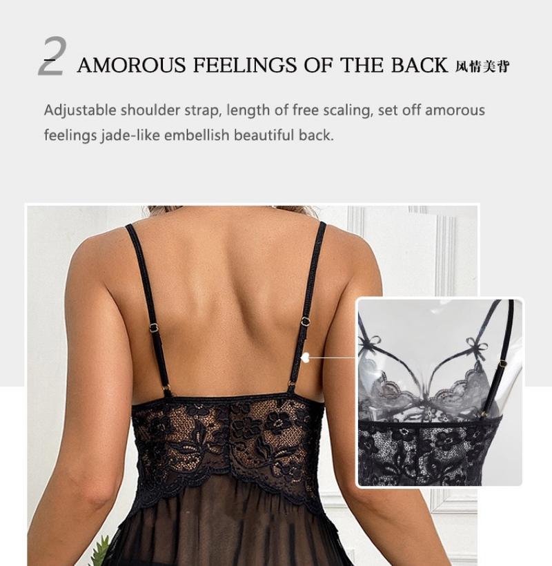 Unveil Your Glamour: Seductive Two-Piece Lace Sleepwear with Spaghetti Straps for Romantic Dates And Special Occasions
