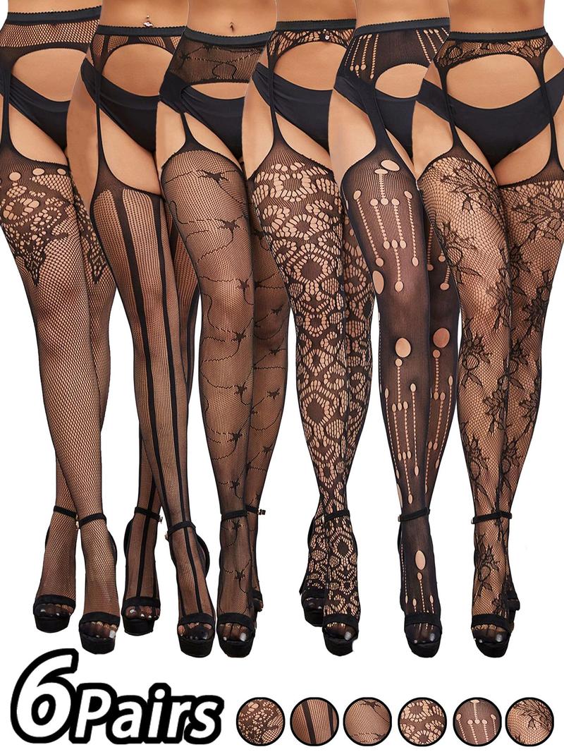 Floral Lace-Up Garter Stockings | Sheer Thigh-Highs to Add Mystique