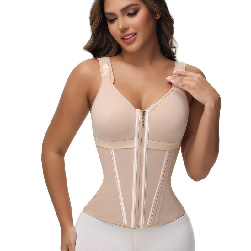 Sculpting Latex Corset Top | Bust-Enhancing & Hourglass Figure with Zip-Up Front