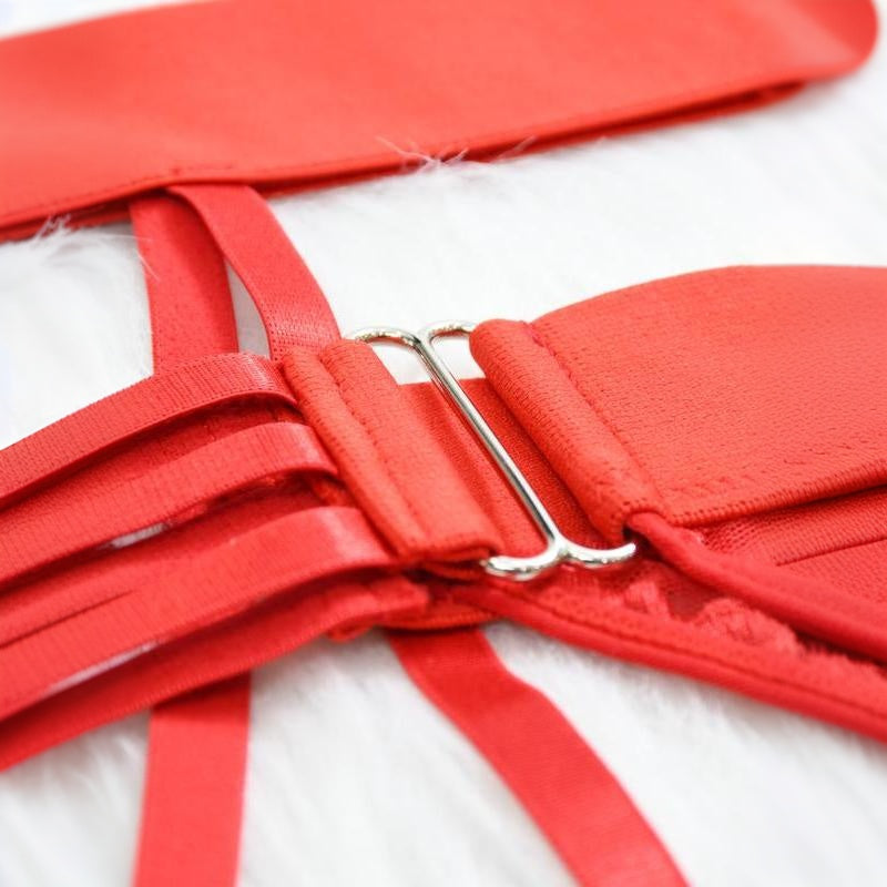 Elegant Red Lace Camisole | Soft V-Neck Set with Adjustable Straps