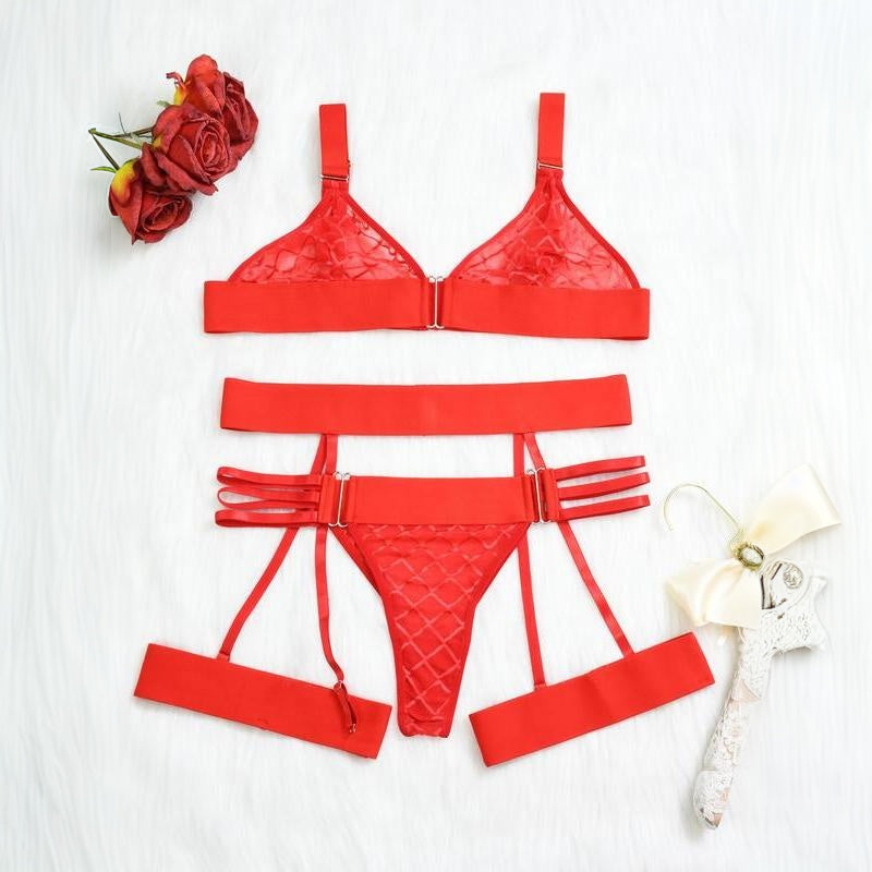 Elegant Red Lace Camisole | Soft V-Neck Set with Adjustable Straps